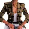 thumbnail image 3 of Blazer Décontracté pour Femmes Blouse Boutonnée Cardigan Ajusté Col en V Veste de Loisirs Imprimée Mode Mid Length, 3 of 6