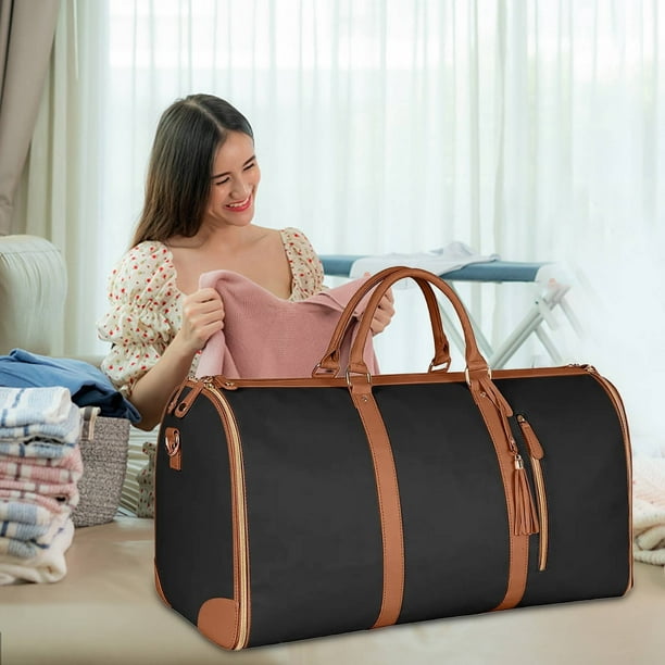Bolsa de Viaje para Ropa, Bolsa Grande de Cuero para Mujer, Bolsas de Viaje para Ropa con Funda para Zapatos, Maleta Colgante 2 En 1, Bolsas de Viaje para Trajes, Regalos para Mujer