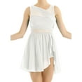 thumbnail image 2 of Doomiva Women Lyrical Dance Dresses V-Neck Chiffon Ballet Latin Dance Dress White 3XL, 2 of 7