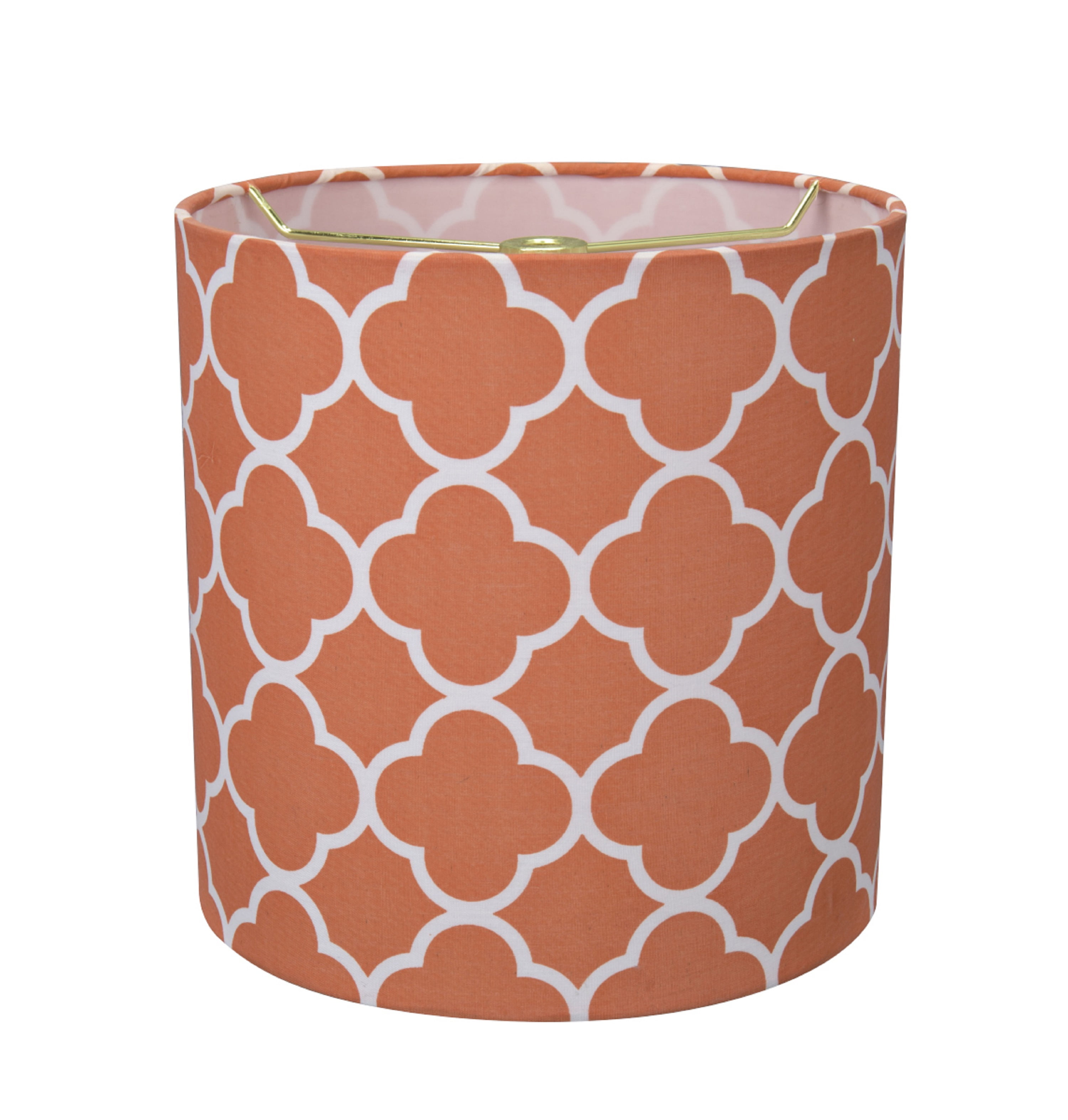 Aspen Creative 31125 Transitional Drum (Cylinder) Shaped Spider Construction Lamp Shade in Orange, 8" wide (8" x 8" x 8")