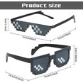 thumbnail image 2 of Paquete de 3 gafas de sol Vevor diseño de mosaico de 8 bits negro cuadrado, 2 of 5