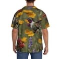 thumbnail image 3 of Sikiie Humming Bird Men's Cuban Shirt, Hawaiian Shirts, Business Casual Button Down Shirts, Short Sleeve Shirt-3X-Large, 3 of 5