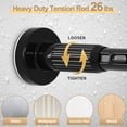 thumbnail image 3 of Gold Tension Curtain Rod 41-126In(4-10Ft), Long Outdoor Curtain Rod No Drilling for Window or Bathroom Patio, Adjustable Spring Shower Rod,Rod Diameter 1.26In-One-bond stretching, 3 of 8