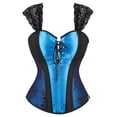 thumbnail image 1 of Grebrafan Corset à Bretelles pour Femmes Cosplay Steampunk Bustier Haut Bleu 4TG, 1 of 5