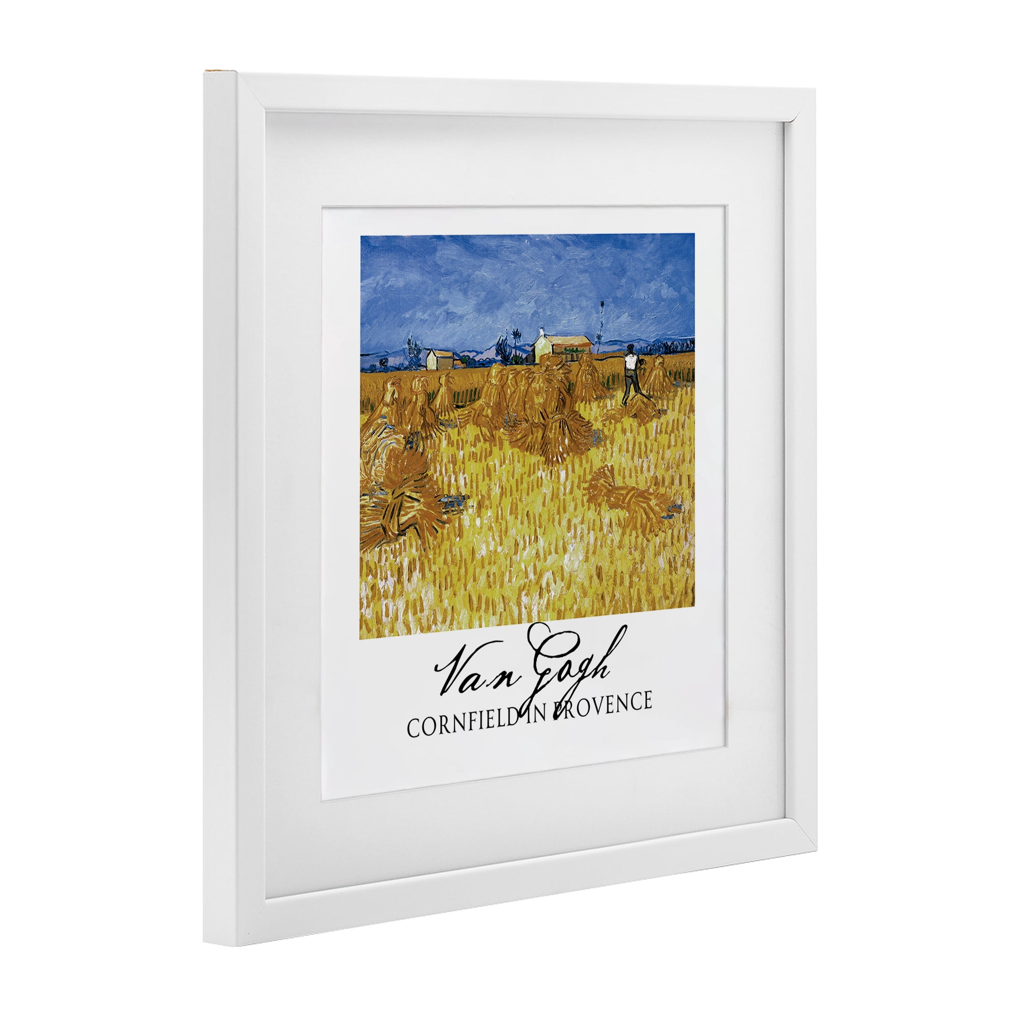 Stupell Industries Van Gogh Cornfield Provence White Framed Print Under Glass, design by Vintage Hustle