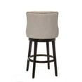 thumbnail image 4 of Bowery Hill 30"Transitional Wood/Fabric Tufted Back Swivel Bar Stool in Cream, 4 of 6