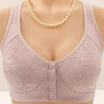 thumbnail image 4 of Women's Front Closure Bras, Daisy Bras for Older Women 2 Pack Front Closure Wireless Sports Bras Senior Comfortable Everyday Bras Full Coverage Tshirt Bralettes S-4XL, 4 of 4
