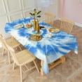 thumbnail image 3 of Blue Tie Dye Pattern Rectangle Tablecloth 60"x120",Waterproof Polyester Rectangle Table Cloth, Wipeable Spillproof Polyester Tablecloth for Dining, Camping, Indoor and Outdoor, 3 of 6