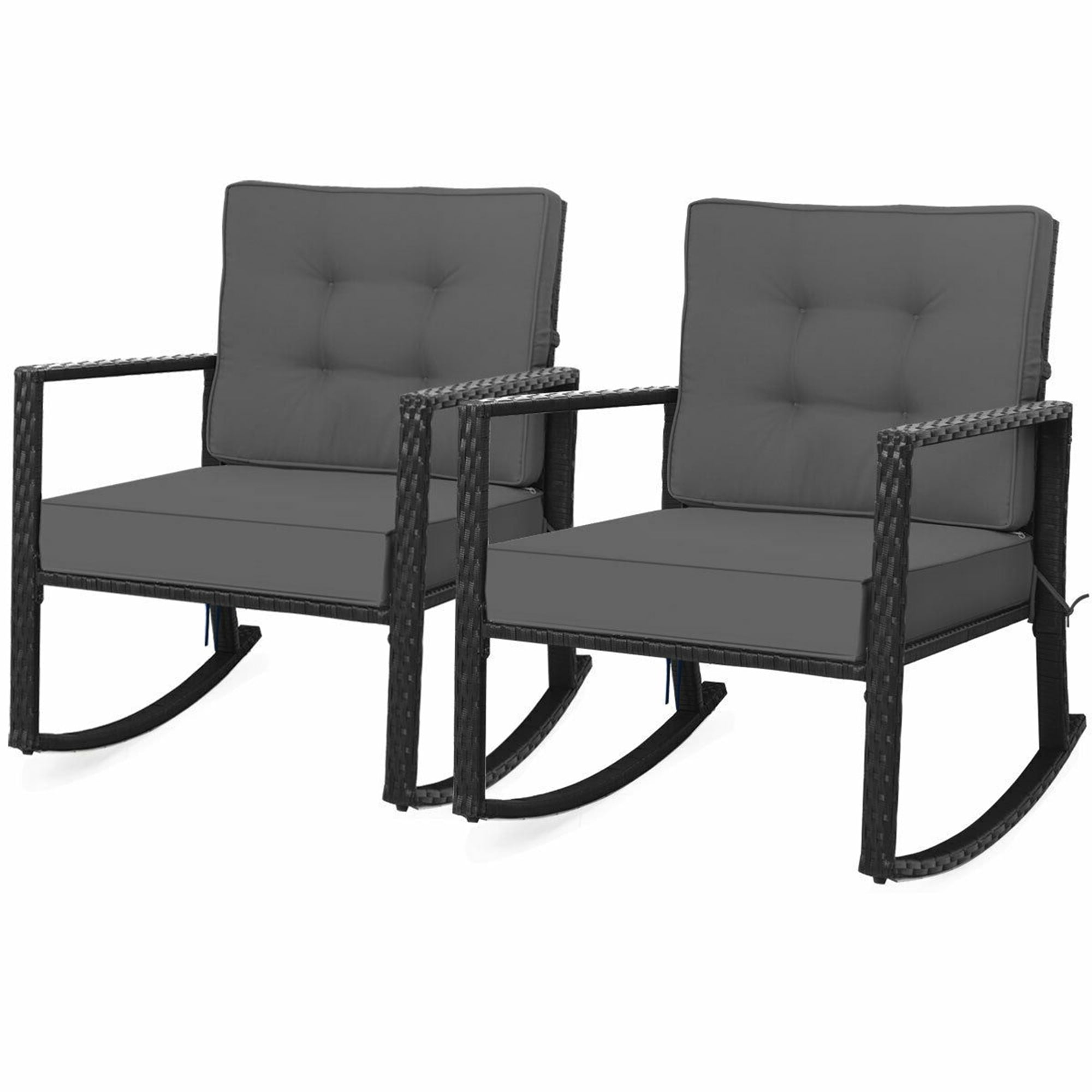 Mainstays Asher Springs 2 Piece Outdoor Furniture Patio Rocker Set Grey Walmart