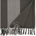 thumbnail image 2 of Fennco Styles Banded Stripe Fringe Cotton Table Runner 16" W x 72" L - Grey Woven Table Cover for Home, Dining Table Décor, Banquets and Special Occasions, 2 of 3