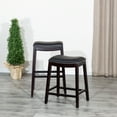 thumbnail image 5 of Cterwk 30" Bar Stool, Dark Brown Finish, Black Leather Seat, 5 of 7
