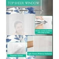 thumbnail image 4 of No Hook Shower Curtains with Snap in Liner, Blue Floral Spring Waterproof Fabric Shower Curtain, Watercolor Elegant Flower Summer Double Layers & See-Through Top Window Bathroom Curtains 60''x72'', 4 of 6