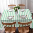 thumbnail image 3 of Green White Stripe Table Cloth Waterproof Tablecloths, Modern Minimalist Geometric Striped Tablecloth Dining Table Cover for Kitchen Party Tabletop Outdoor, Rectangle Tablecloth 60x84 Inch, 3 of 9
