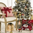 thumbnail image 3 of Merry Christmas Let It Snow Joy Stripes Gift Box Red Throw Pillow Covers, 16 x 16 Inch Xmas Tree Holiday Cushion Case Decoration for Sofa Couch Set of 4, 3 of 7
