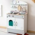 thumbnail image 1 of Children‘s Early Education Family Home Large White Refrigerator Stove Kitchen Simulation Cooking Tableware Scene Toy, 1 of 6
