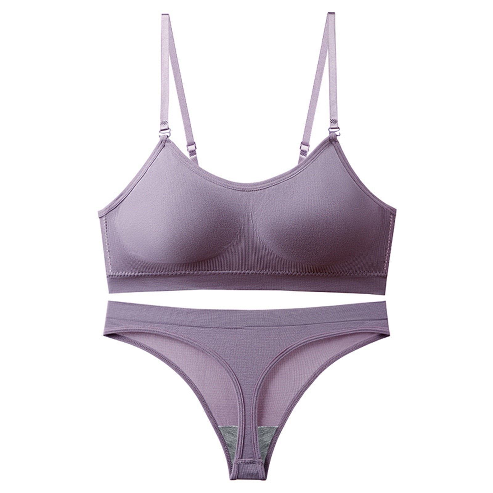 Shllale Women 2 Piece Seamless Lingerie Set Full Coverage Everyday Padded  Bra and Panty Sets Crop Tank Top Longline Lightly, O3-purple, Medium :  : Clothing, Shoes & Accessories