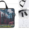 thumbnail image 3 of Werpe Bear Trees Mountain Laptop Bag Diving Fabric Soft Carrying Travel Case Computer Protective Handle Case 13inch, 3 of 5