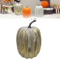 thumbnail image 3 of Clearance Sale | 8.66 Inch Large Plastic Pumpkin for Painting, DIY Craft and Fall Halloween Centerpiece, Gold-White, 3 of 9