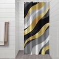thumbnail image 2 of Gray and Gold Marble Ink Waves Pattern Shower Curtain 36"x72" ,Bathroom Decorative Shower Curtains Set with 12 Hooks,Modern Waterproof Washable Shower Curtain, 2 of 6
