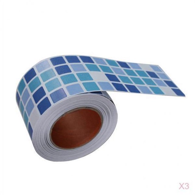 3x Baldosa Adhesiva Mosaico Etiqueta Cocina Línea Etiqueta de Gloria Etiqueta adhesiva de pared con azulejo
