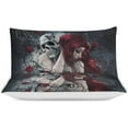 thumbnail image 3 of HAHDAXIA Gothic Skull Bedding Solid Comforter Set for All Seasons,3 Pieces(1 Comforter+2 Pillowcases),Soft Microfiber Bedding Set Queen(90"x90"), 3 of 7