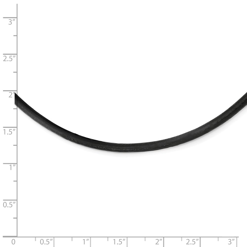 White Stainless Steel necklace Cord & Leather 20 in 3 mm