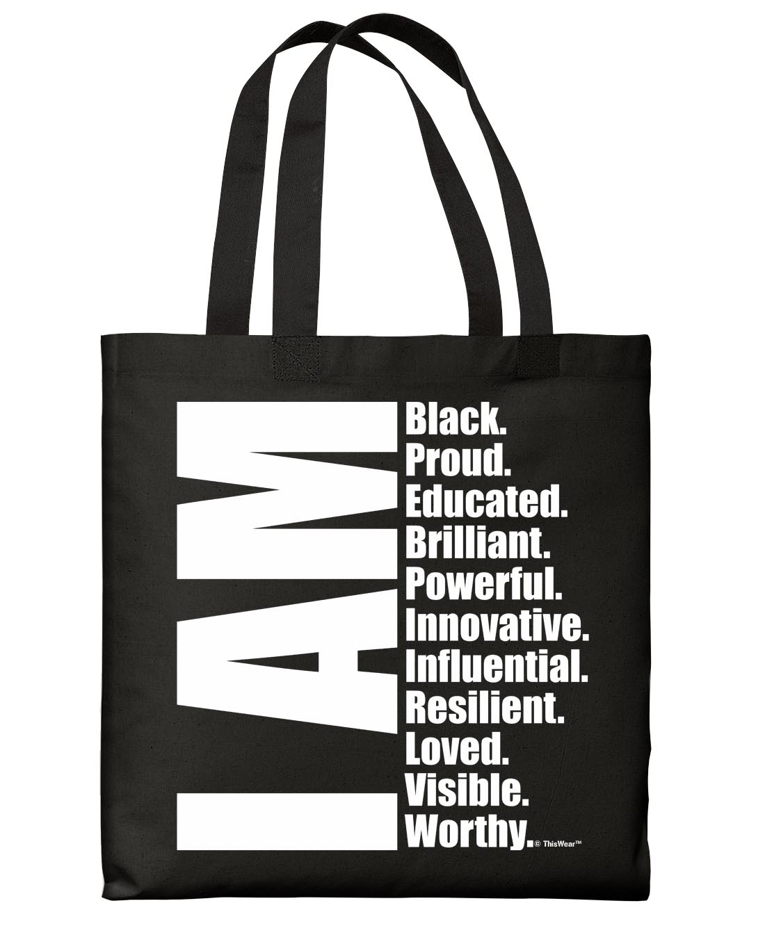 ThisWear Historical Black History Tote Bag I Am Black Proud Educated Brilliant Powerful Worthy