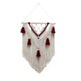 thumbnail image 2 of Macrame tapiz para colgar en , borla, bohemio, 22 x 32 pulgadas, hecho , elegante y hermosa manta para arte de pared, dormitorio, BLESIY Macramé Tela decorativa, 2 of 7