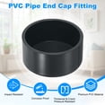 thumbnail image 2 of Uxcell 4-Pack 2 Inch PVC Pipe End Cap Fitting, Adaptador de Tapón de Tubería SCH40 para Fontanería/DIY/Jardín, Conector de Tapa [Gris], 2 of 6