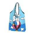 thumbnail image 3 of Bolsa de compras personalizada con paisaje de Van Gogh, Snoopy y Charlie Brown, para mujer, portátil, de gran capacidad, para comestibles, con diseño de cacahuetes, 3 of 5
