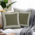 thumbnail image 2 of Forest Green Geometric Throw Pillow Covers 18x18 Inch Set of 2, White Greek Key Design Abstract Modern Art Waterproof Outdoor Pillow Covers, Decorative Cushion Pillowcases for Couch, Sofa, Bed, Patio, 2 of 9