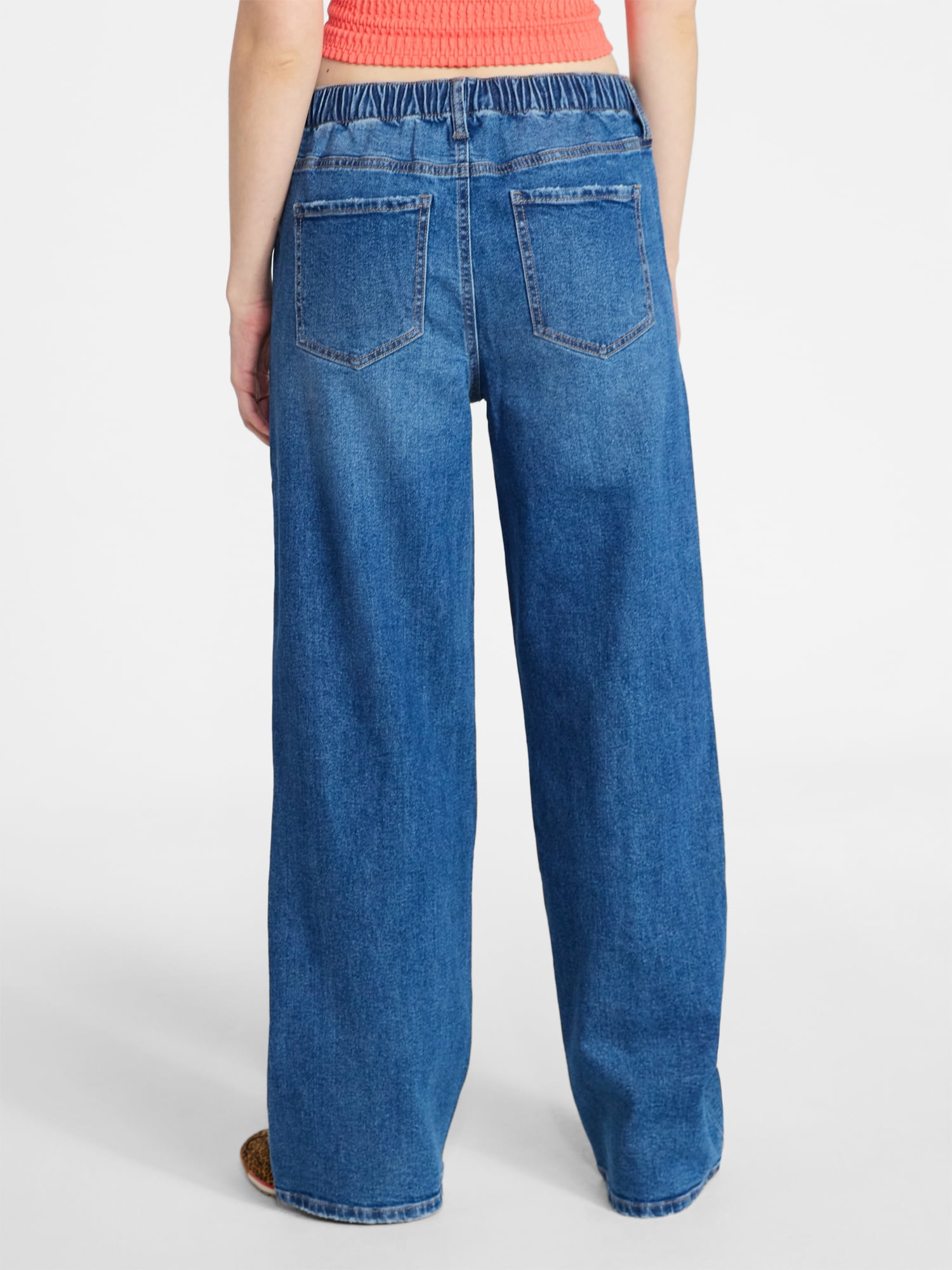 No Boundaries High Rise Baggy Wide Leg Jeans, 34" Inseam, Women's and Women's Plus Sizes XXS-4X