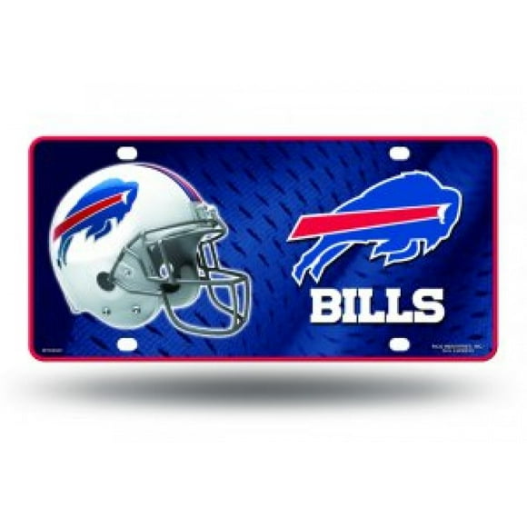 Buffalo Bills White Metal License Plate