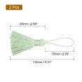 thumbnail image 2 of Uxcell 2Pack 5.31" Bookmark Tassels with Loop for DIY Crafts Accessory, Mint Green, 2 of 6