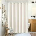 thumbnail image 6 of Natural Cream Linen Shower Curtain Country Boho Farmhouse Bathroom Decor Beige Shower Curtains 78 Inches Long for Bathroom Neutral Cloth Textured Fabric Bath Drapes with Hooks Ivory 78 Inch Length, 6 of 7