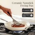 thumbnail image 3 of Gotham Steel 14 Inch Non Stick Frying Pans Large Nonstick Cooking Pan, Nonstick Skillet, Non Stick Pan, Ceramic Pan Dishwasher Safe, Cream White, 3 of 10
