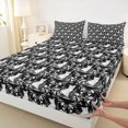 thumbnail image 3 of Feelyou Teen Bohemian Damask Twin Sheet Sets, Tribal Gothic Cat Bedding, 3-Piece, 3 of 7