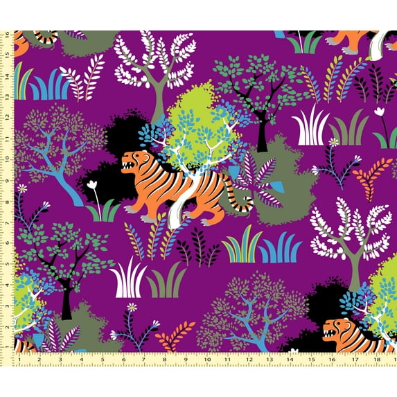 eloria Animal Cotton Fabric Squares Sewing Supplies Printed Fabric for , 1 Yard, Purple