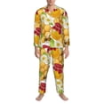 thumbnail image 3 of Balery Bees Honeycomb Pijama para Hombre de Dos Piezas con Manga Larga, Conjunto de Dormir y Descanso Suave con Bolsillos-Small, 3 of 7