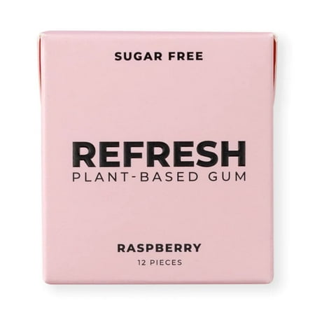 Refresh Gum - Raspberry Sugar Free Chewing Gum 12 PC - Pack of 12