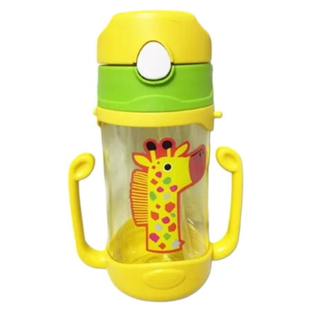 

400mL Kids Portable Baby Feeding Water Drink Straw Water Bottle With Strap Cartoon Smooth Kids Hanging Straw Bottle For Outdoor