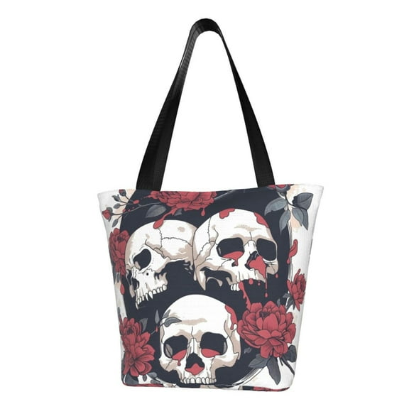 Easygdp Gothic Skulls And Roses Shoulder Bags for Women,Crossbody Bags Shoulder Purse Handbag for Women