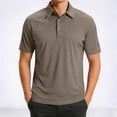 thumbnail image 2 of VSSSJ Golf Shirts for Men Quick Dry Moisture Wicking Casual Short Sleeve Shirt Waffle Collared Button Loose Breathable Summer Shirts Coffee XXL, 2 of 7