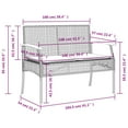 thumbnail image 5 of vidaXL Patio Bench with Cushion Black Poly Rattan Acacia Wood, 5 of 12