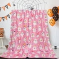 thumbnail image 2 of Cute Halloween Pink Ghost Blanket, Halloween Blankets and Throws, Halloween Fleece Throw Blanket, Halloween Throws Gifts for Kids Women Girls, 50" x 60", 2 of 6