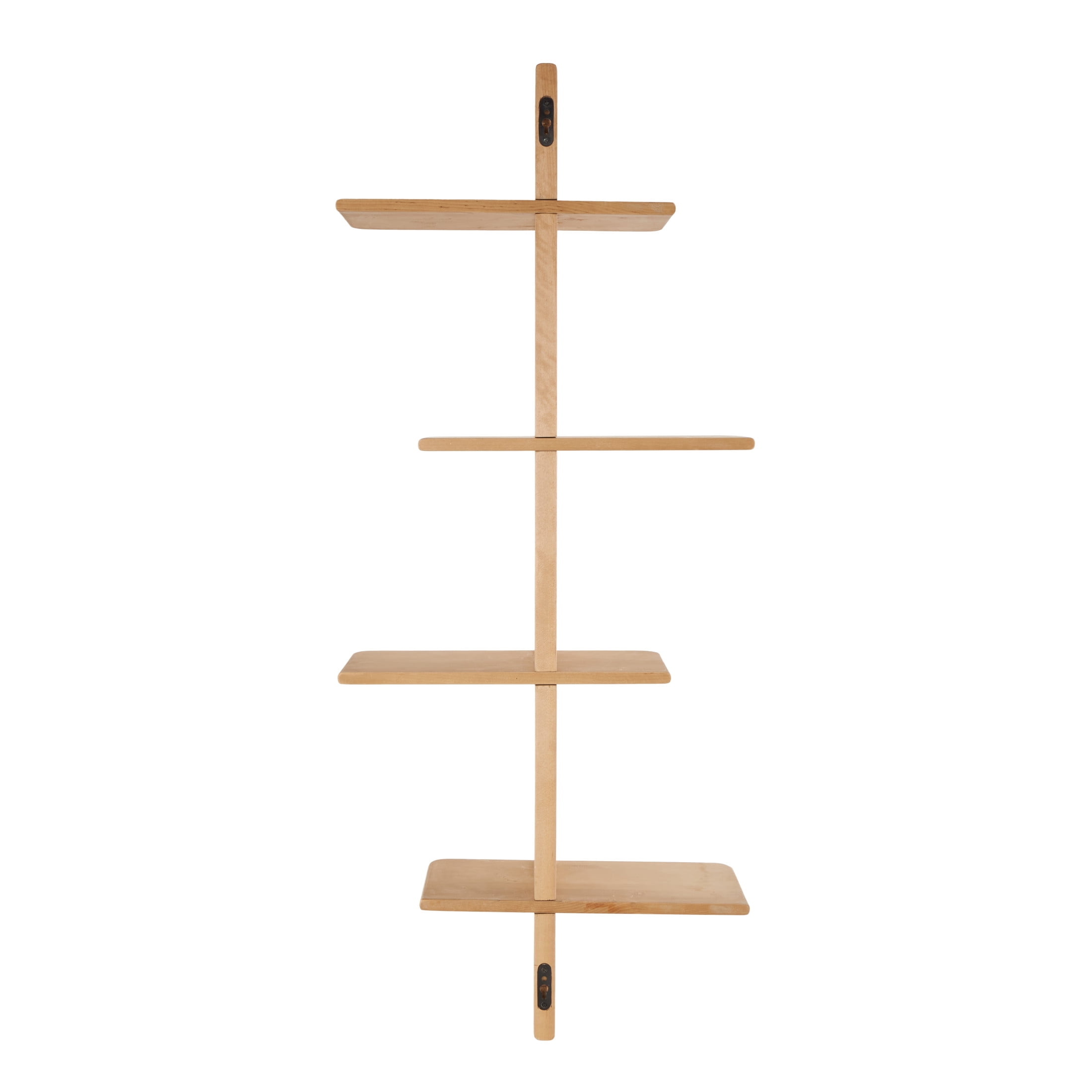 DecMode 15" x 8" Handmade 8-Tier Light Brown Wall Shelf