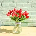 thumbnail image 2 of Luxtrada 20Pcs Tulips Real Touch Artificial Flowers Fake Tulips Arrangement Bouquet for Home Kitchen Office Wedding Spring Holidays Valentine's Day Decor (Red), 2 of 7