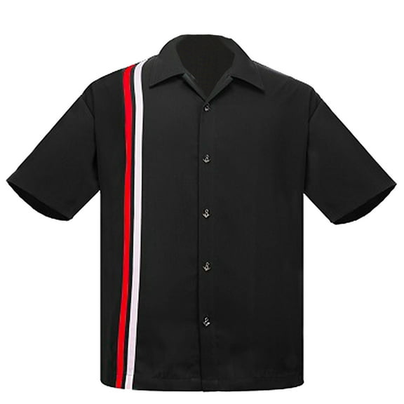 Steady Clothing Men's V-8 Racer Button Up Bowling Shirt 3XL