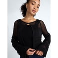 thumbnail image 4 of Scoop Women's and Women's Plus Stitch Mix Button Front Cardigan, Sizes XS-4X, 4 of 5
