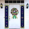 thumbnail image 4 of Large Mardi Gras Bow for Wreath, Purple Green Gold Gitter Stripe Bow for Mardi Gras Decoration - Sequin Bow for Front Door Indoor Outdoor Wall Mardi Gras Party Supplies Ornament, 4 of 10